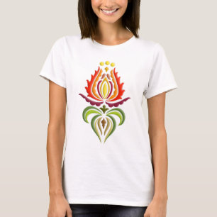 Utsmyckad ansvarbroderi - ungersk Folk konst T-shirt