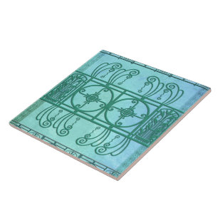 UTSMYCKAD ART DÉCO FÖR VÅR: ELEGANT AQUA KAKELPLATTA