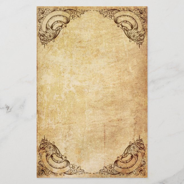 Utsmyckad bandbrevpapper för vintage brevpapper (Framsida)