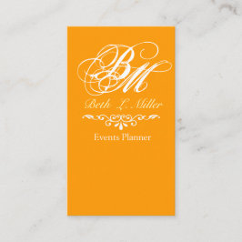 Utsmyckad barock lyxig typ Monogramorange Visitkort