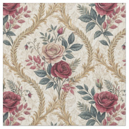 Utsmyckad Barock Ros Damast Vintage Blommönster Tyg