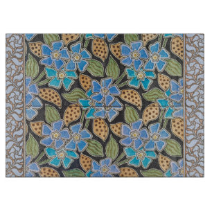 Utsmyckad blå pervin blomster klassisk jugendstil