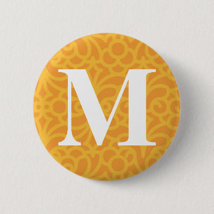 Utsmyckad blom- Monogram - brev M Knapp