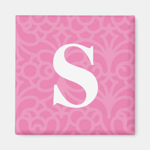 Utsmyckad blom- Monogram - brev S Magnet