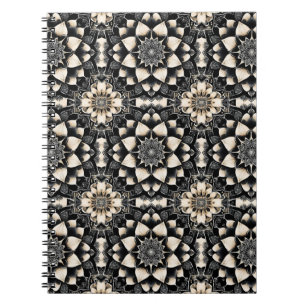 Utsmyckad blommandala-design anteckningsbok