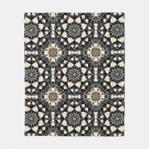 Utsmyckad blommandala-design fleecefilt