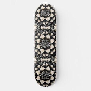 Utsmyckad blommandala-design mini skateboard bräda 18,5 cm