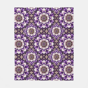 Utsmyckad blommandaladesign fleecefilt