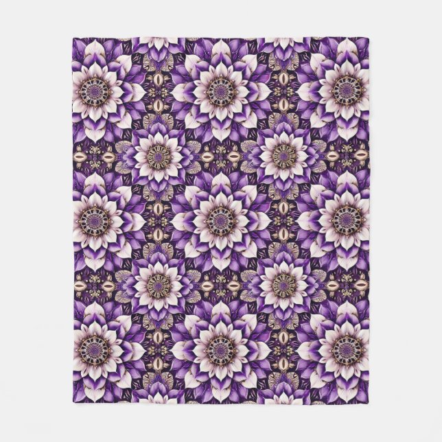 Utsmyckad blommandaladesign fleecefilt (Framsidan)