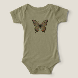 Utsmyckad blommande fjäril t shirt