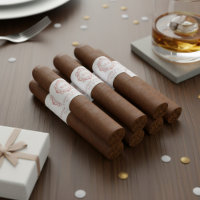 Utsmyckad blommonogram bröllops cigarrettbandsetik