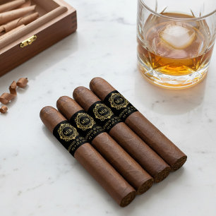 Utsmyckad blommonogram vigsel cigarrbandsetikett returadress etikett
