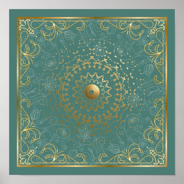 Utsmyckad blomsterkrull  poster (Framsidan)