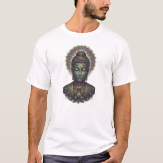 Utsmyckad byst av Buddha med Mandala Art Print - A T Shirt