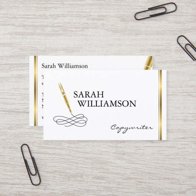 Utsmyckad Copywritervisitkort Visitkort (Fram/Back In Situ)