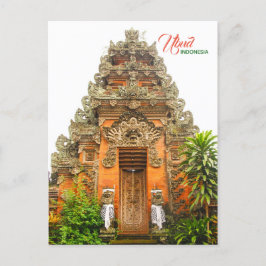 Utsmyckad dörr i Ubud, Bali, Indonesien Meddelande Vykort