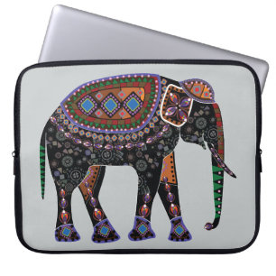 Utsmyckad elefant laptop sleeve