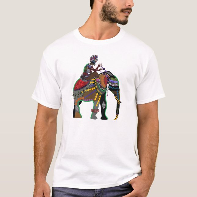 Utsmyckad elefant tee shirt (Framsida)