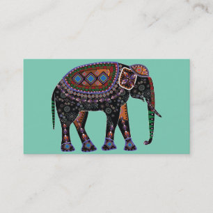 Utsmyckad elefant visitkort