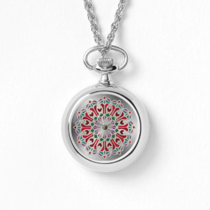 Utsmyckad Elegant Juvel Blomma Mandala Armbandsur