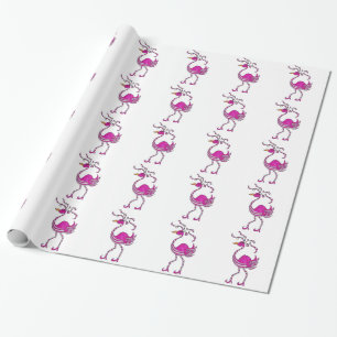 Utsmyckad Flamingo som slår in papper Presentpapper