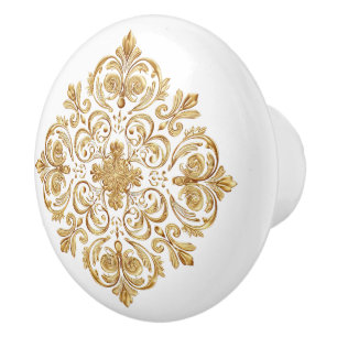 Utsmyckad Fleur de Lis Guld Blommig Knopp