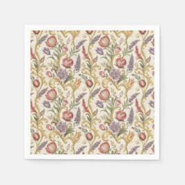 Utsmyckad fransk vintage blomster rullmönster kons pappersservett