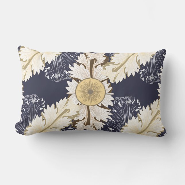 Utsmyckad grek bläddrade löv i solbränna lumbarkudde (Framsida)