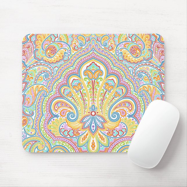 Utsmyckad Handritad Paisley Blommotiv Musmatta (Med mus)