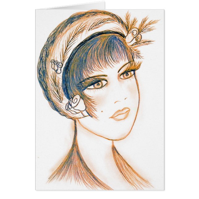 Utsmyckad klaff hälsningskort (Framsidan)