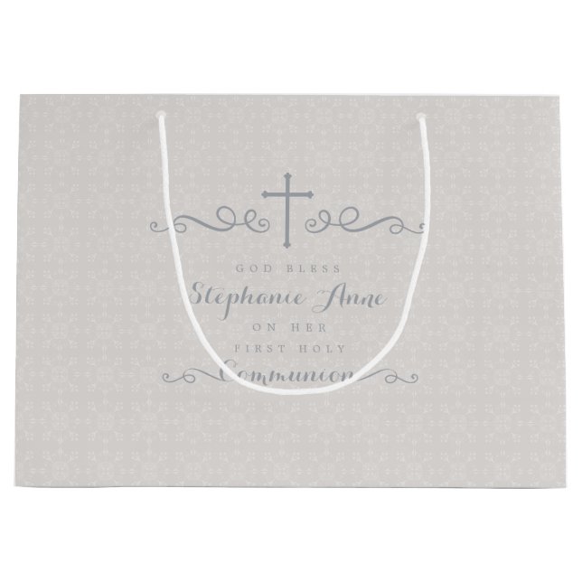 Utsmyckad kor för nattvardsgång i Taupeblommönster (Framsidan)