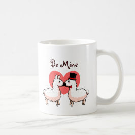 Utsmyckad Llama & lite Llama Kaffemugg