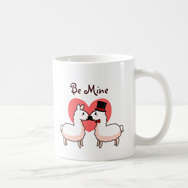 Utsmyckad Llama & lite Llama Kaffemugg (Höger)