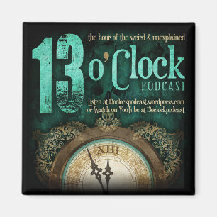 Utsmyckad logotypmagnet för 13 klockan magnet