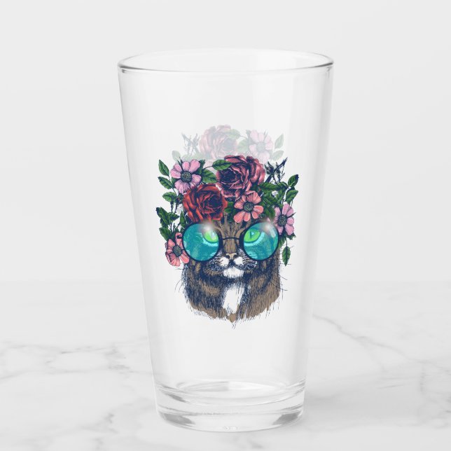 Utsmyckad Maine Coon Glaskopp (Framsida)
