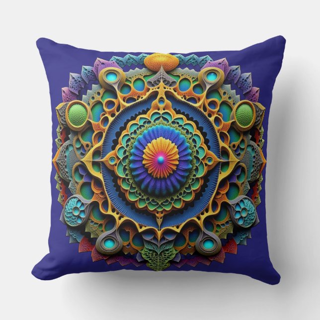 Utsmyckad Mandala Boho Dekor Kudde (Framsida)