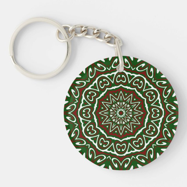 Utsmyckad Maximalistisk Groovy Jul Mandala Mönster (Framsidan)
