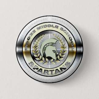 Utsmyckad metallisk spartansk logotyp #1 knapp