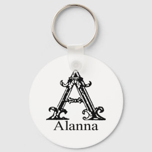Utsmyckad Monogram: Alanna Nyckelring