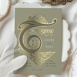 Utsmyckad monogram bryllop elegant typografi