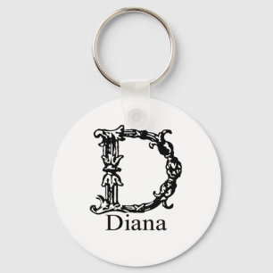 Utsmyckad Monogram: Diana Nyckelring