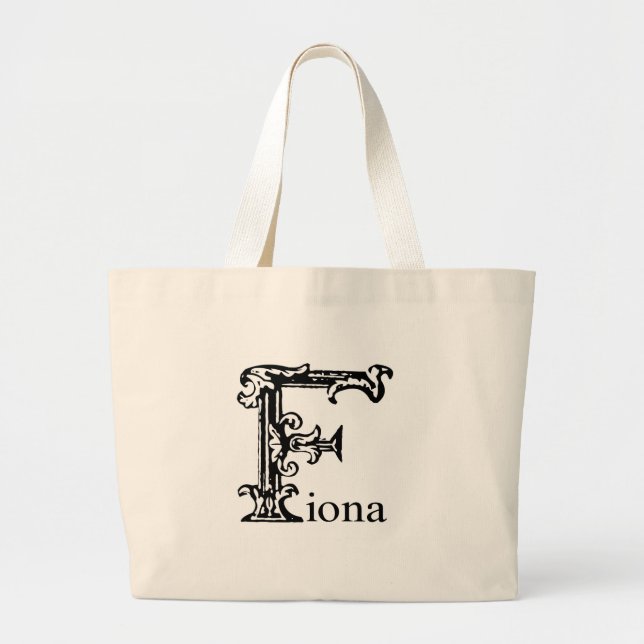 Utsmyckad Monogram: Fiona Jumbo Tygkasse (Framsidan)
