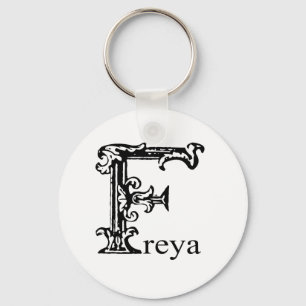 Utsmyckad Monogram: Freya Nyckelring