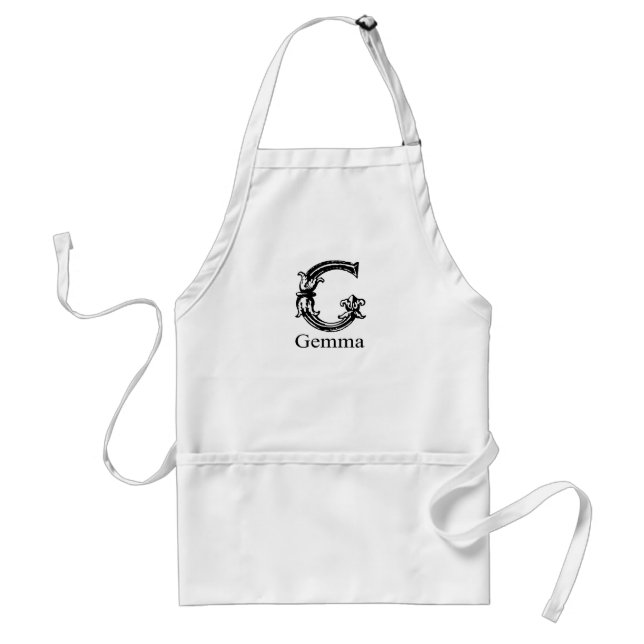 Utsmyckad Monogram: Gemma Förkläde (Framsidan)