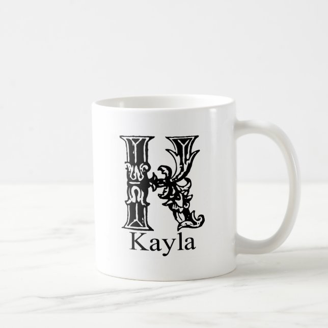Utsmyckad Monogram: Kayla Kaffemugg (Höger)