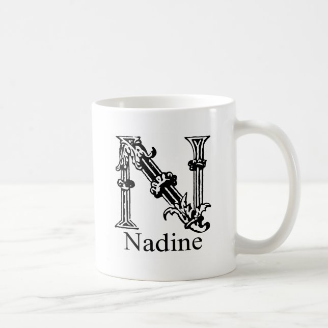 Utsmyckad Monogram: Nadine Kaffemugg (Höger)