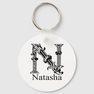 Utsmyckad Monogram: Natasha Nyckelring