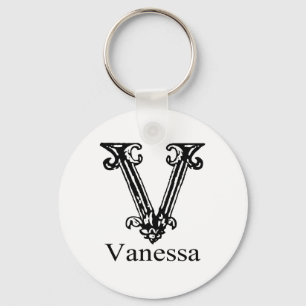Utsmyckad Monogram: Vanessa Nyckelring