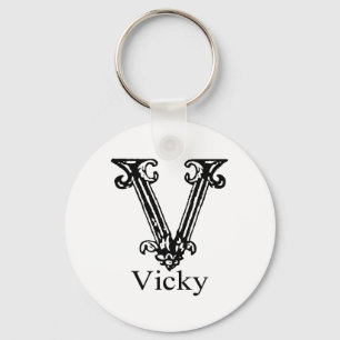 Utsmyckad Monogram: Vicky Nyckelring