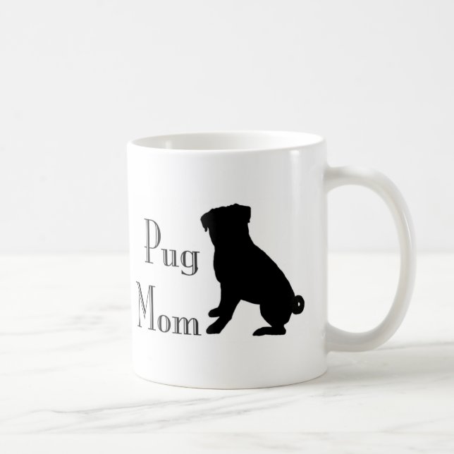 Utsmyckad mopsmamma kaffemugg (Höger)